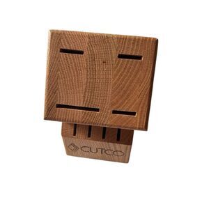 Cutco Butcher Block Knife Storage 8 Slot Blonde Oak Wood Made in USA NEW 1751